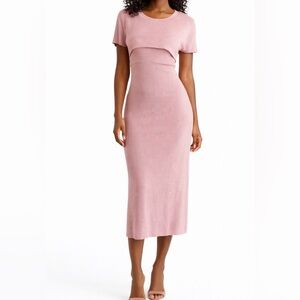 Elegant Pink Midi Dress